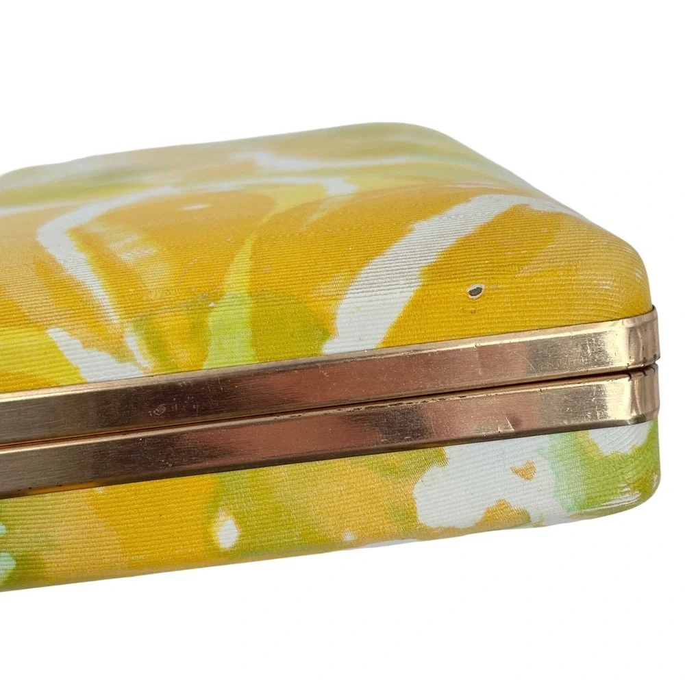 Mele Vintage Jewelry Box Psychedelic Floral Yellow Green MCM Earring Organizer